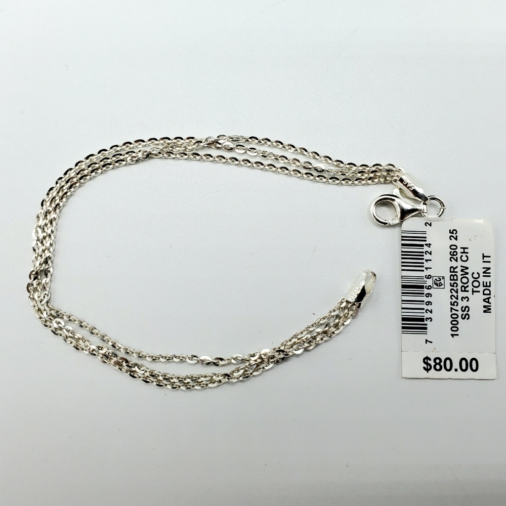 Giani Bernini Three Row Chain Women's Bracelet in Sterling Silver, .925 Italy